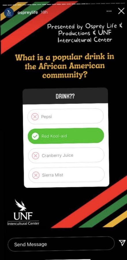 Screenshot of a question during the BHM trivia, presented by Osprey Life & Productions and the UNF Intercultural Center.