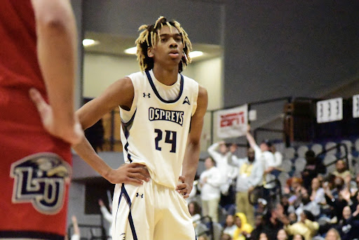 UNF forward Jadyn Parker prepares to shoot free throws earlier in the season against Liberty University.