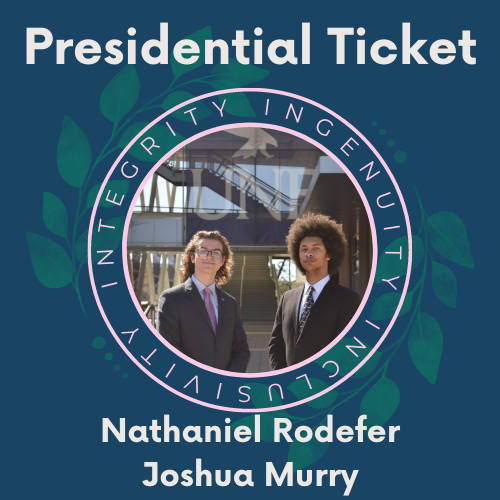The Unity Party has nominated Nathaniel Rodefer (left) and Joshua Murry (right) as their presidential ticket candidates for the Spring 2022 election.