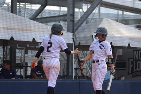 Kayla McGory’s 4th inning home run got the Ospreys on the board in game one of Wednesday’s doubleheader against Georgia Southern.