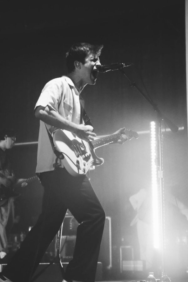 Dylan Minnette, lead singer of the Wallows, performing at The Saint Augustine Amphitheatre on their Tell Me That its Over tour