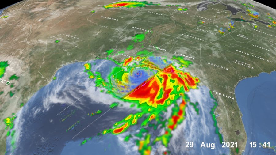 The NASA / JAXA GPM Core Observatory satellite visualization of Hurricane Ida.