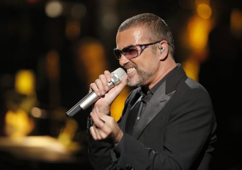 British singer George Michael sings in concert to raise money for AIDS charity Sidaction