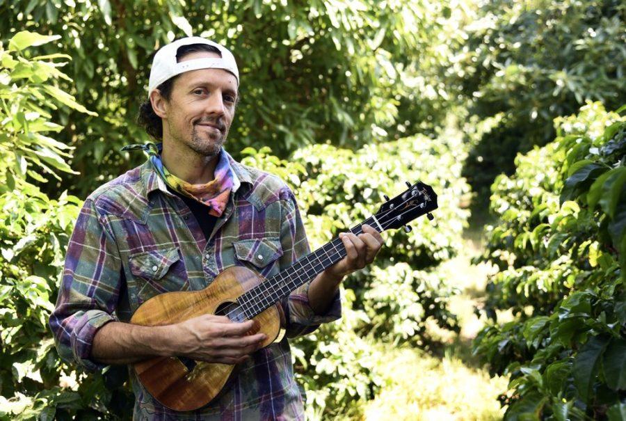 In this June 16, 2020 photo, singer-songwriter Jason Mraz poses for a portrait at his home in Oceanside, Calif., to promote his new reggae album “Look for the Good.” The two-time Grammy-winner is donating all earnings from sales and streams of his album, including his $250,000 advance, to groups advancing equality and justice. (AP Photo/Chris Pizzello)
