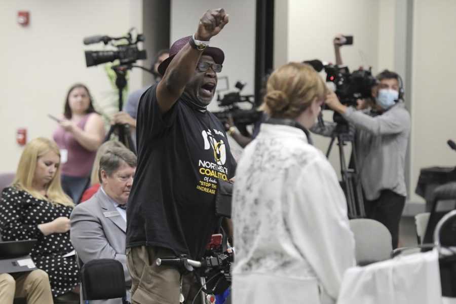 Ben Frazier protesting