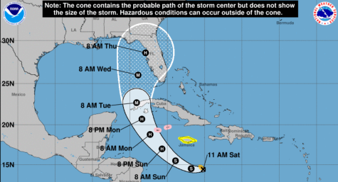 The NOAA forecast cone for Tropical Storm Ian as of 11 a.m. Saturday. 