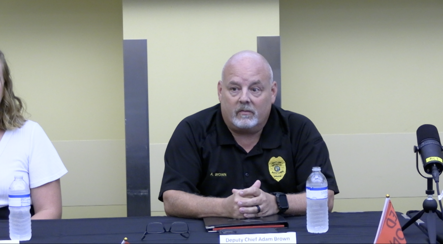 Deputy Chief Adam Brown talks on a Red Zone panel about trauma and sexual assaults on Aug. 31, 2022. 