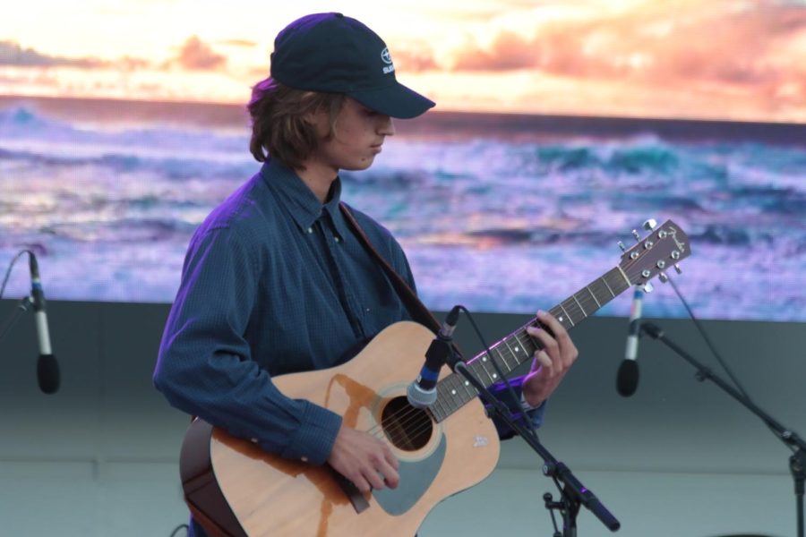Guitarist performs