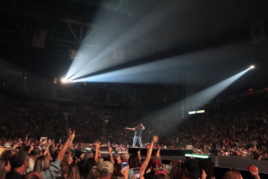 Luke Bryan performs on stage