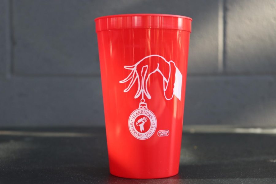 Strikers handed out their own red cups, emblazoned with the union logo, at the San Jose Starbucks location in Jacksonville and at other locations across the nation. 