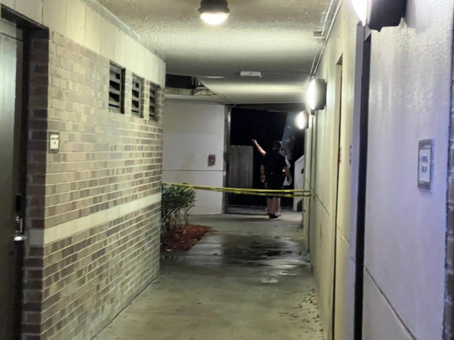 Two dorms blocked off by caution tape