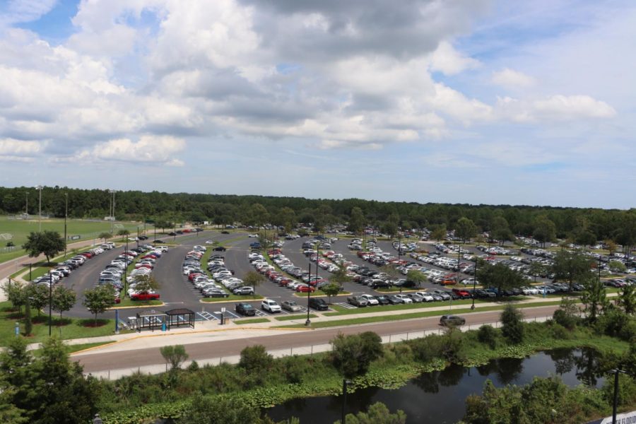 Lot 18, a grey-pass parking lot, was where many students parked during the fall 2022 semester after being unable to find spots in blue lots closer to the core of campus. 