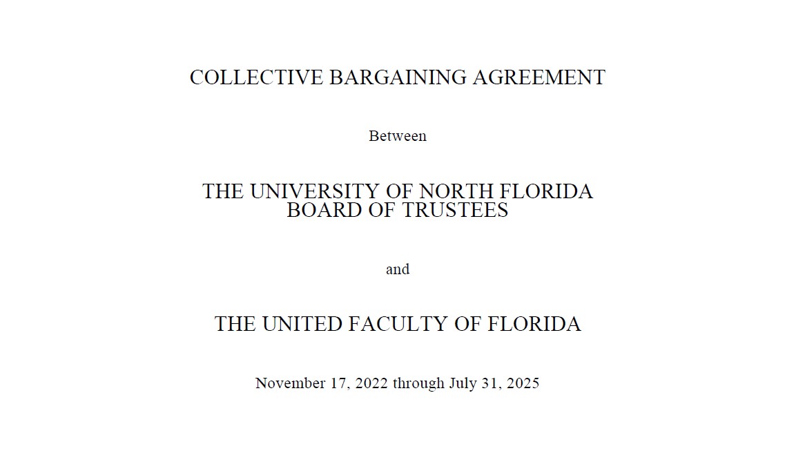 3 things to know about the new UNF faculty contract UNF Spinnaker