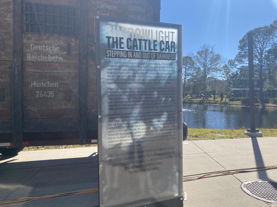 The Hate Ends Now tour brought a replica cattle car and a message of standing against hate to the University of North Florida last Tuesday. 