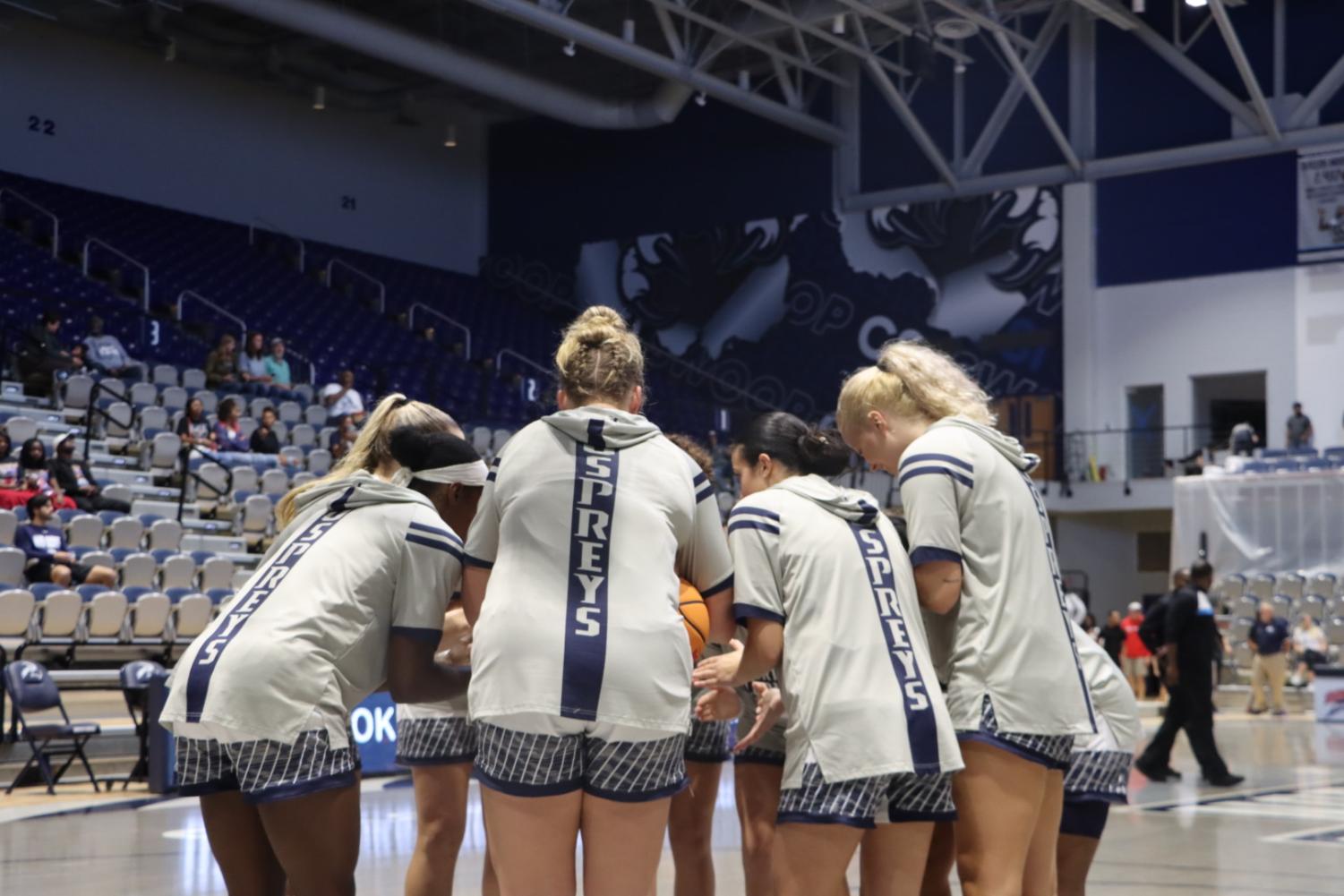 The team huddles together before a game