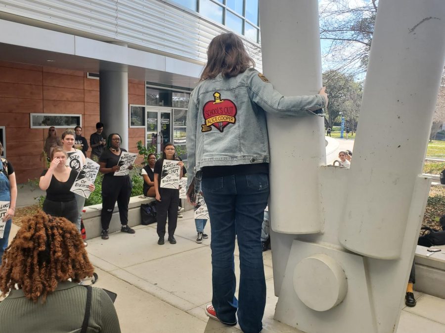 University of North Florida students participated in a Florida-wide walkout on Feb. 23, 2023. 