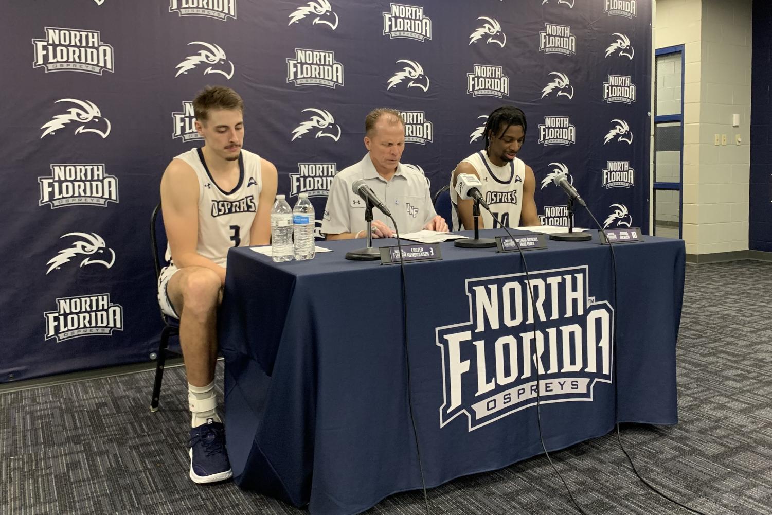 Coach Driscoll, Hendricksen, and Hicklen speak at their postgame press conference