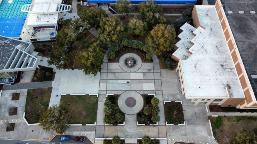 UNF campus drone view