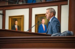 Speaker Paul Renner speaks to members during Special Session B on Feb. 6, 2023. Photo courtesy of the Florida House of Representatives photo album.