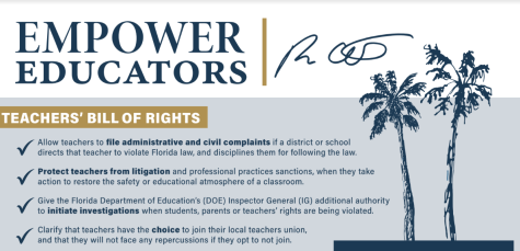 a Screenshot of Florida Gov. Ron DeSantis's proposed Teacher's Bill of Rights.