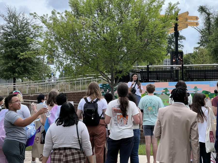 Protesters assembled near FAMU's campus Tuesday afternoon before the march.