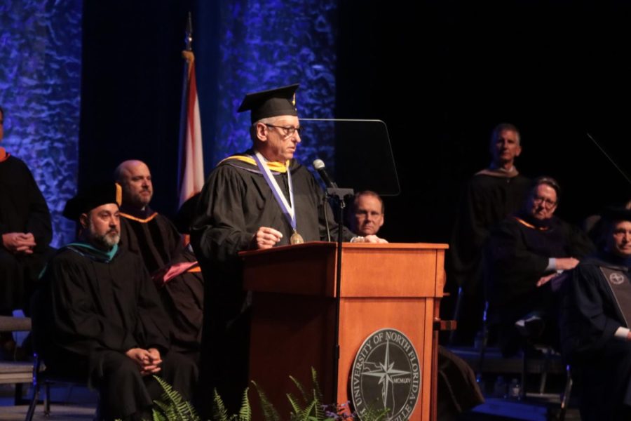 The Florida State University System Chancellor Raymond Rodrigues also spoke at the ceremony. The model for student success must be “unrelenting,” said Chancellor Rodrigues, expressing confidence in Limayem’s ability and the president's high goals.