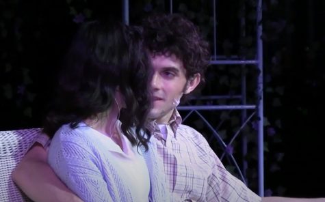 Beatrice (left, played by Christine Casey) and Benedick (right, played by Evan Lepore).
