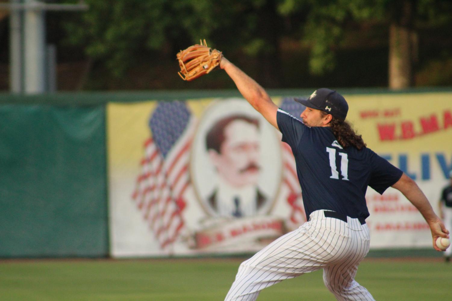 Dominick Madonna pitching at JU