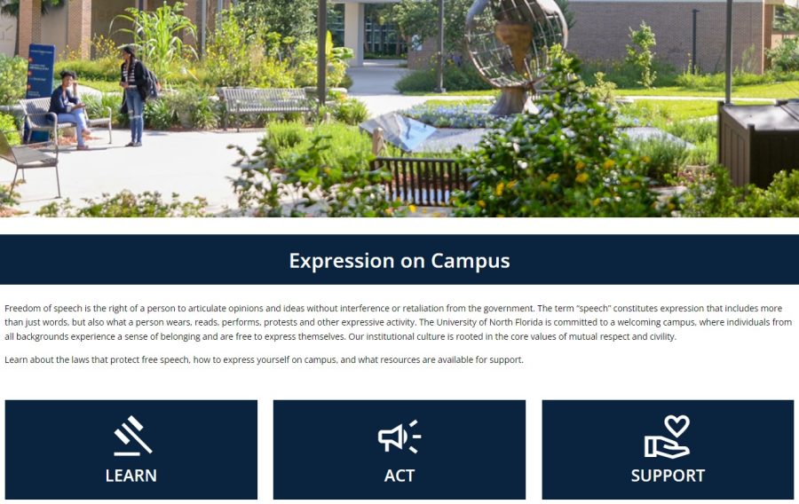 A screenshot of the University of North Florida's new "Expression" website. 