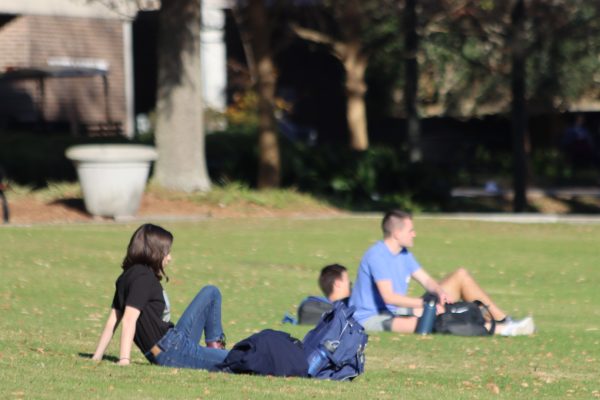The Green, located at the center of UNFs campus, is a popular spot for students trying to relax between classes. A smaller school than UF or FSU, many students can find quiet spots across campus to study, read and hang out.