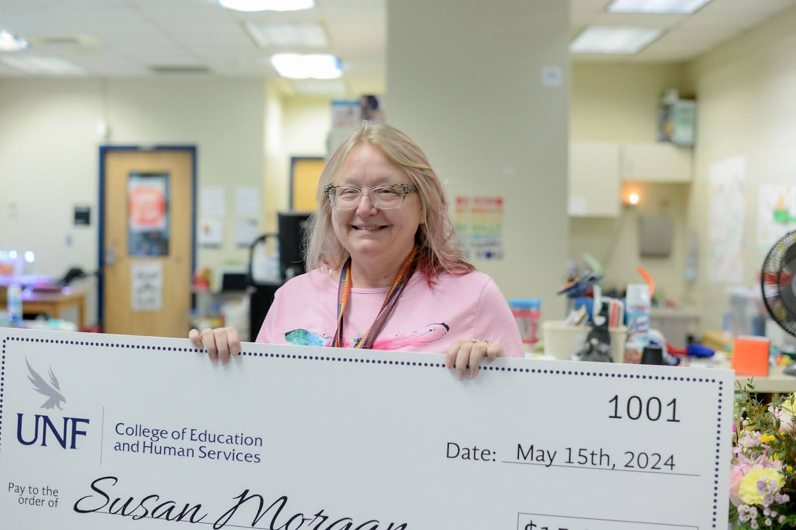 UNF partners with local philanthropist to surprise four Jacksonville teachers with awards
