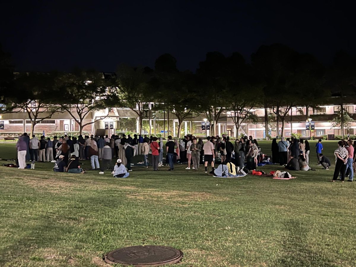 Pro-Palestine protestors gathered on the Green at UNF 30 minutes before their 10 p.m. curfew.