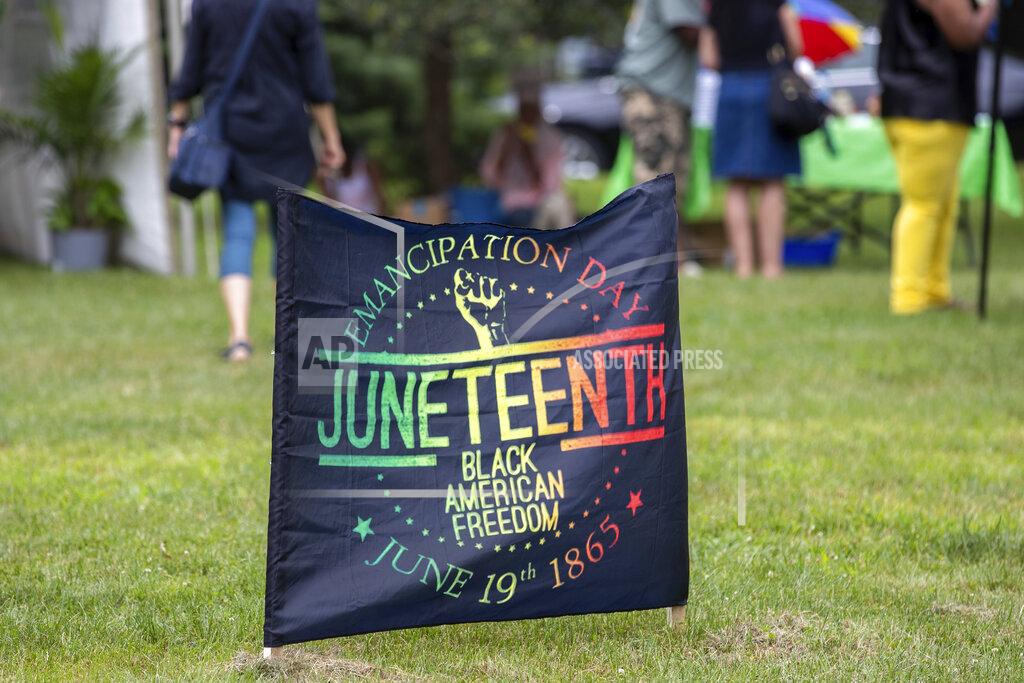 The Lycoming Tri-County NAACP organized a Juneteenth Celebration featuring food vendors, music, and speakers at Brandon Park in Williamsport, Pennsylvania on June 19, 2021. Juneteenth was officially made a federal holiday two days earlier. (Photo by Paul Weaver/Sipa USA)(Sipa via AP Images)