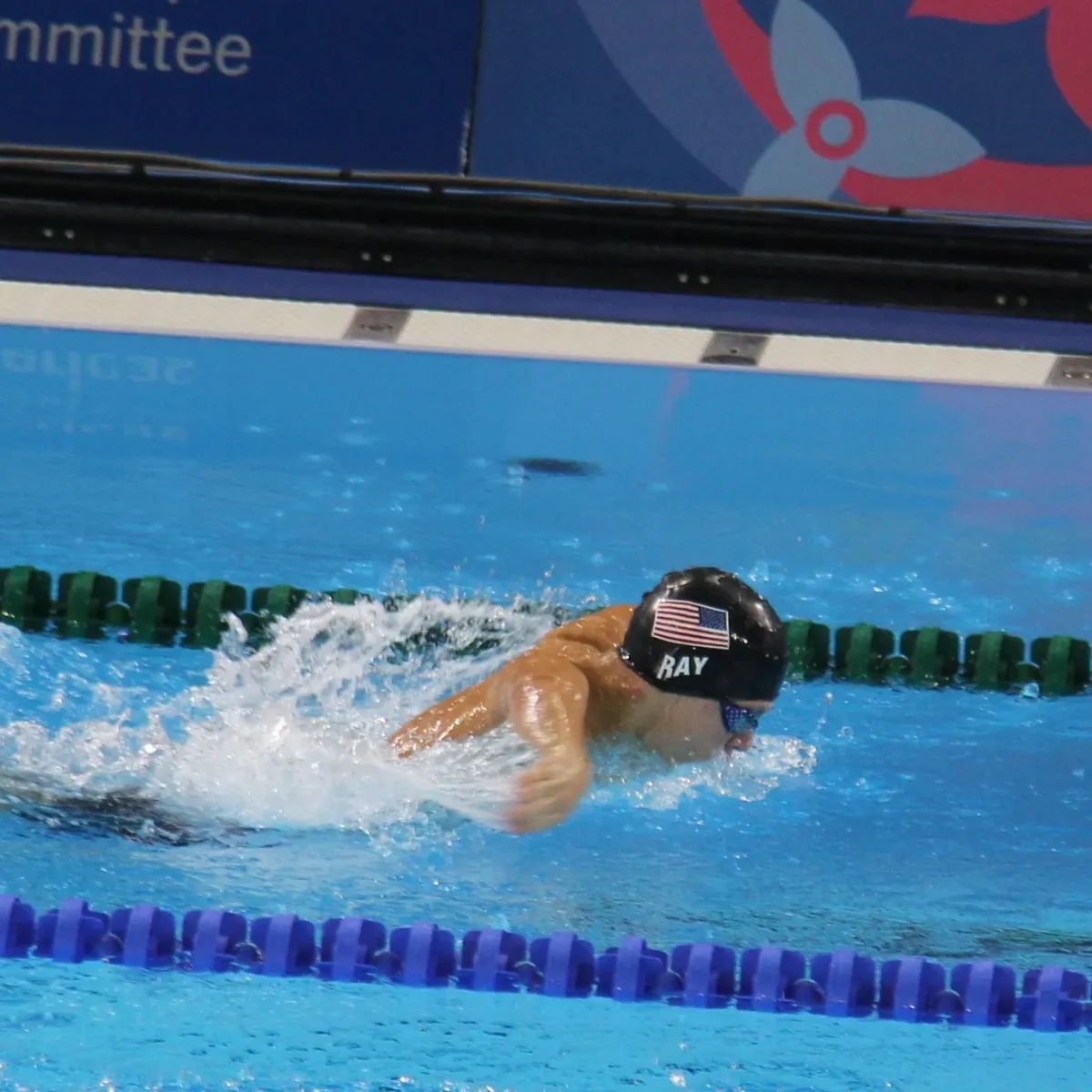 Morgan Ray swims at the 2022 Para World Championships, two years before he won a silver Paralympic medal. (Courtesy of Morgan Ray's family).