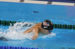 Morgan Ray swims at the 2022 Para World Championships, two years before he won a silver Paralympic medal. (Courtesy of Morgan Ray's family).