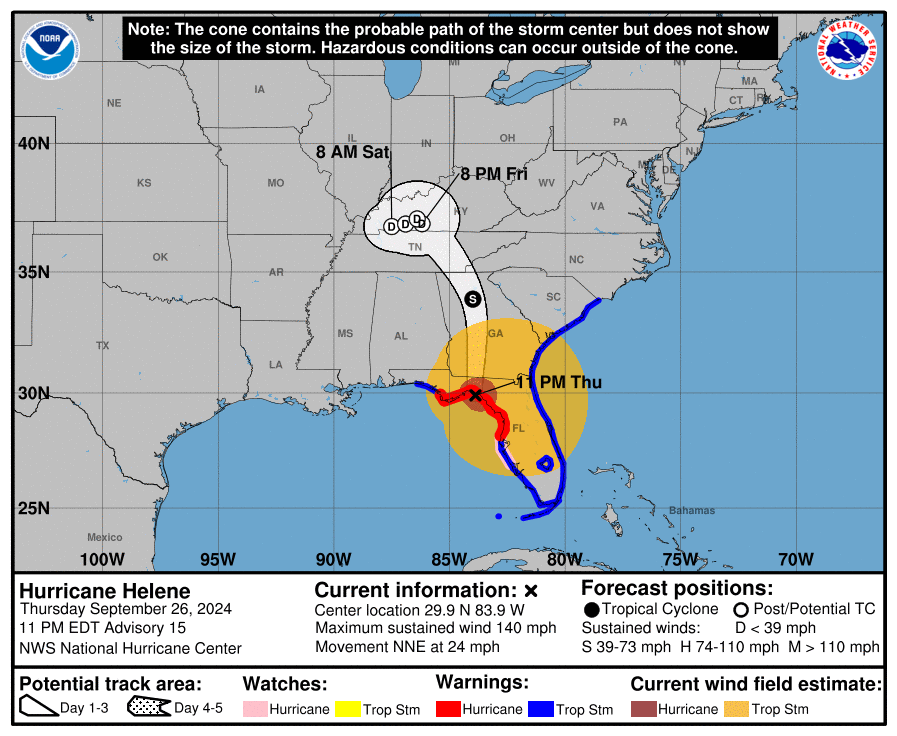 Hurricane Helene makes landfall