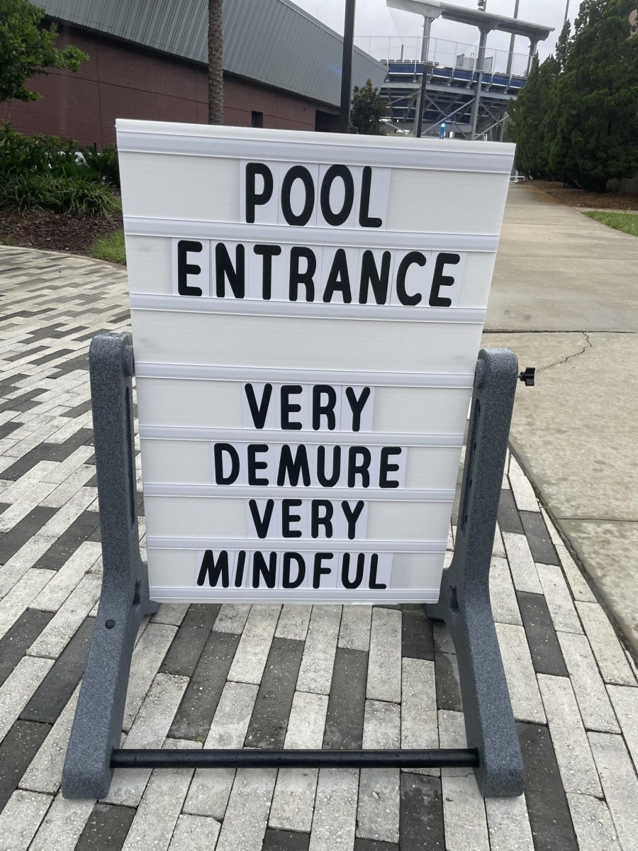 Pool entrance sign
