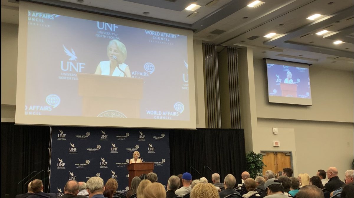 Former Congresswoman discusses national security issues in UNF Distinguished Voices Lecture Series.