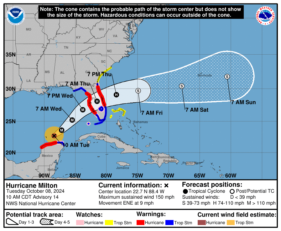 Hurricane Milton expected to "expand in size" as it barrels towards Florida