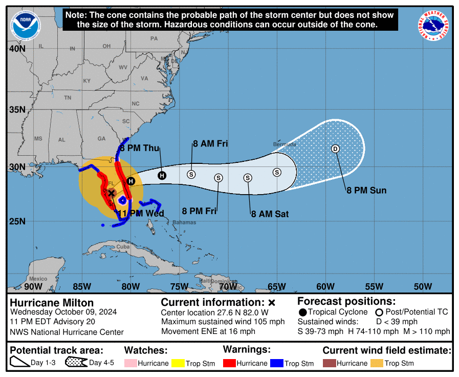 Milton continues its path through West and Central Florida