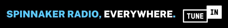 Spinnaker Radio, Everywhere. TuneIn Logo.