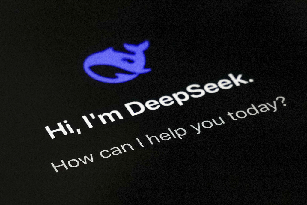 The DeepSeek page is seen on a smartphone screen in Beijing, Jan. 28, 2025. 