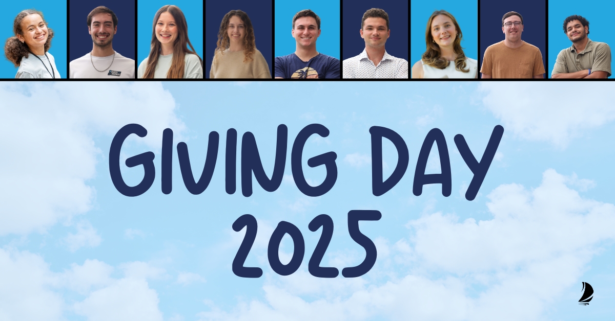 Image with the text Giving Day 2025 and images of current Spinnaker Staff