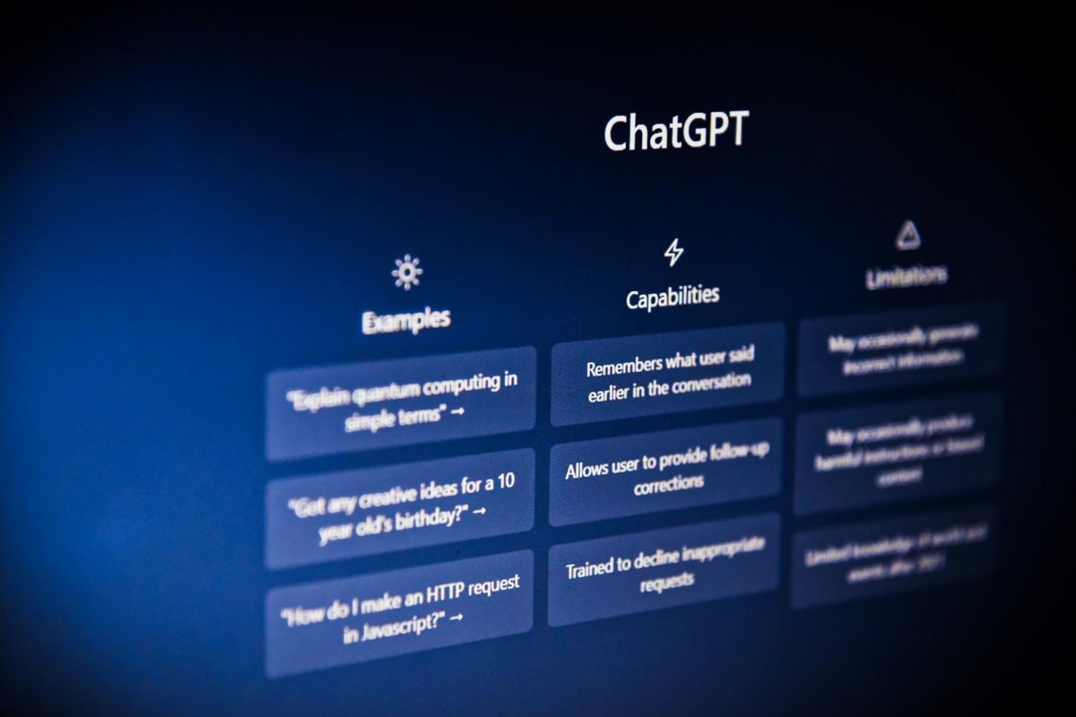 The ChatGPT home screen on a computer.