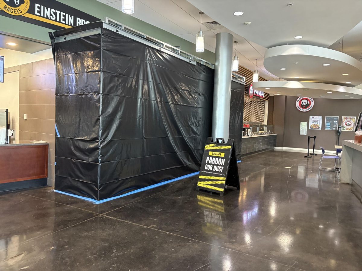 The UNF Halal Shack location is currently under construction inside the student union. The storefront will be in between Einstein Bros. Bagels and Panda Express.
