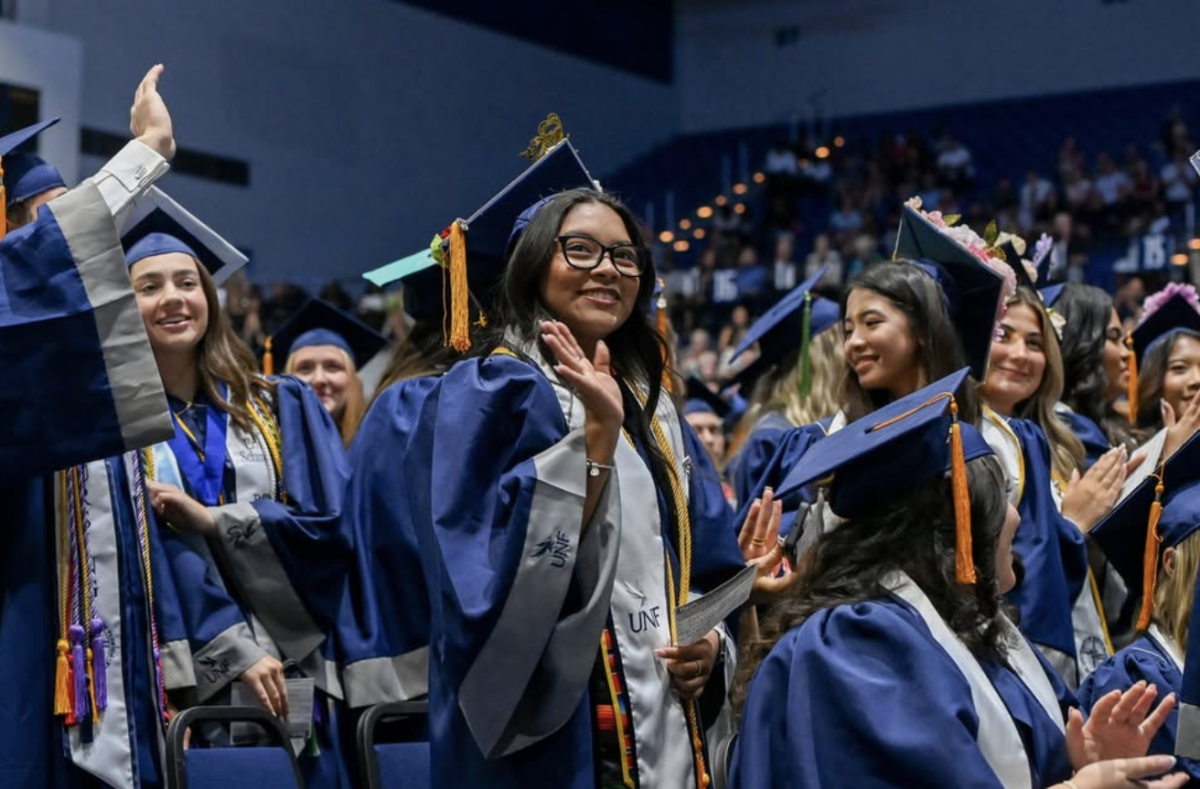 UNF graduates during the Summer 2025 commencement ceremony on Aug. 1, 2025. Photo courtesy on UNF.
