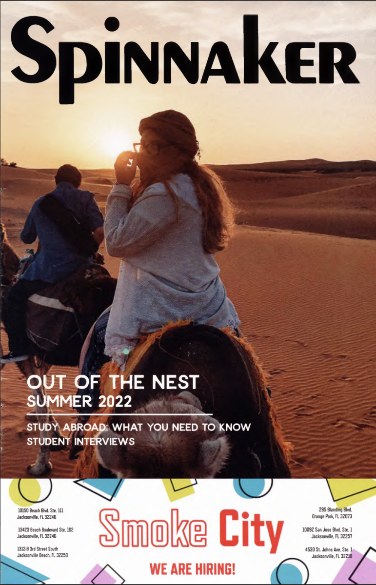 Cover of Spinnaker Summer 2022 magazing, girl riding horse in desert