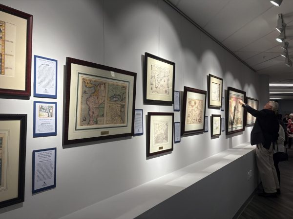 Maps on the wall at the Allen Lastinger Center for Florida History