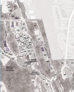 UNF's long term master plan with proposed athletic building and renovation locations. 