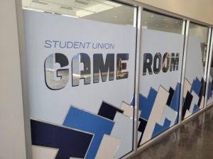Student Union Game Room sign.